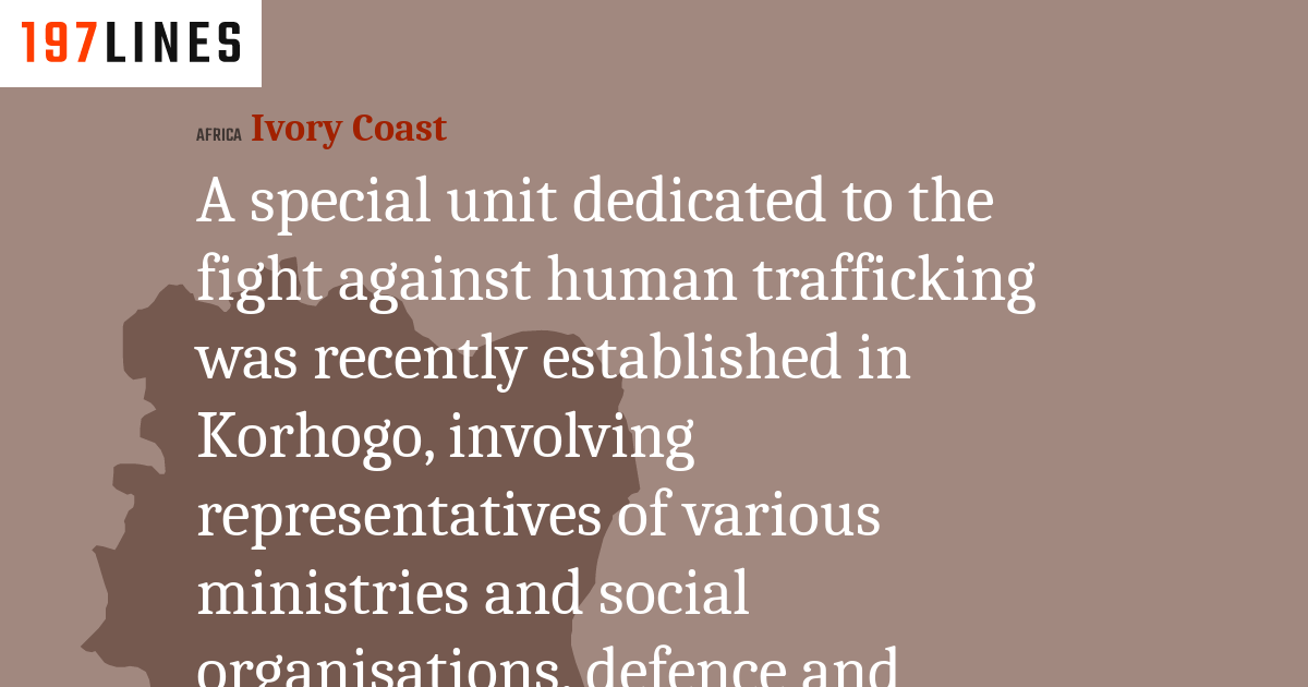 A special unit dedicated to the fight against human trafficking was