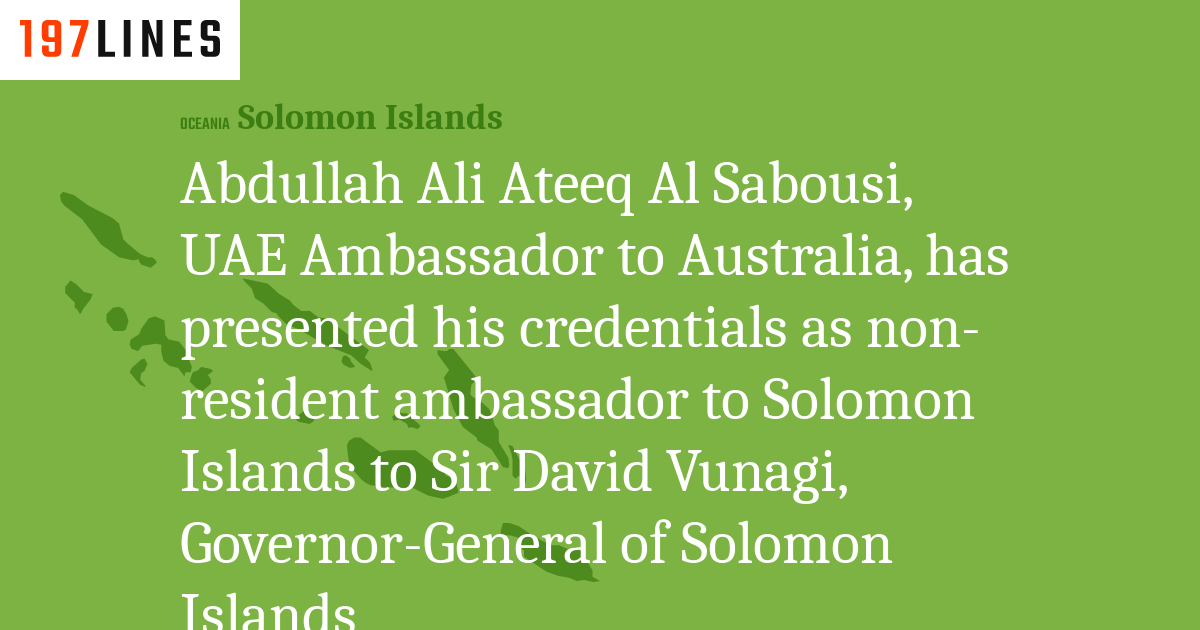 Abdullah Ali Ateeq Al Sabousi, UAE Ambassador to Australia, has ...