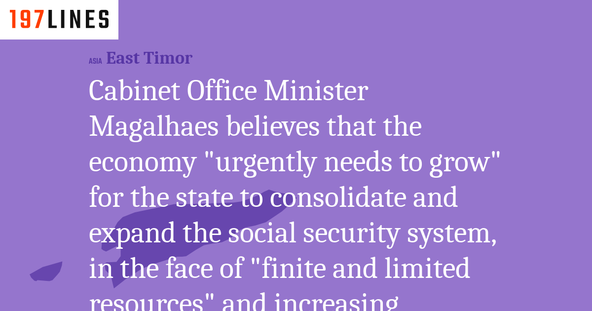 Office Minister Magalhaes believes that the economy "urgently