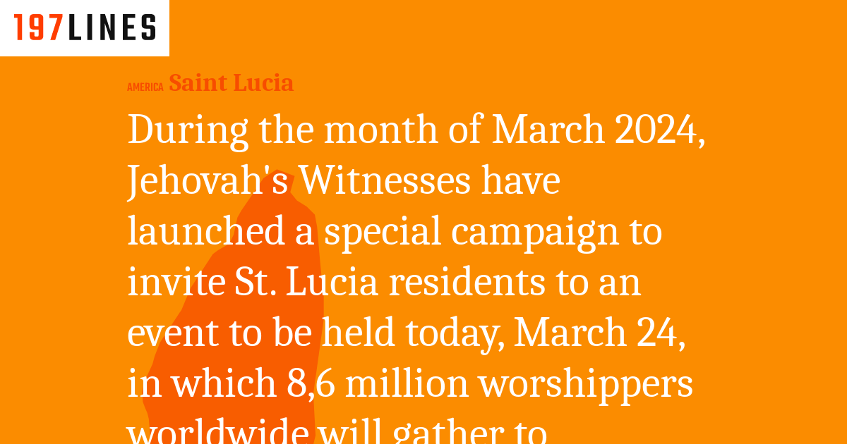 During the month of March 2024, Jehovah's Witnesses have launched a