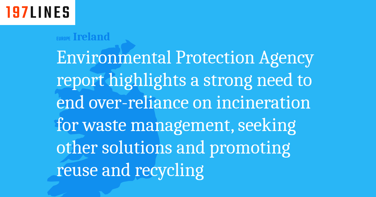 Environmental Protection Agency report highlights a strong need to end