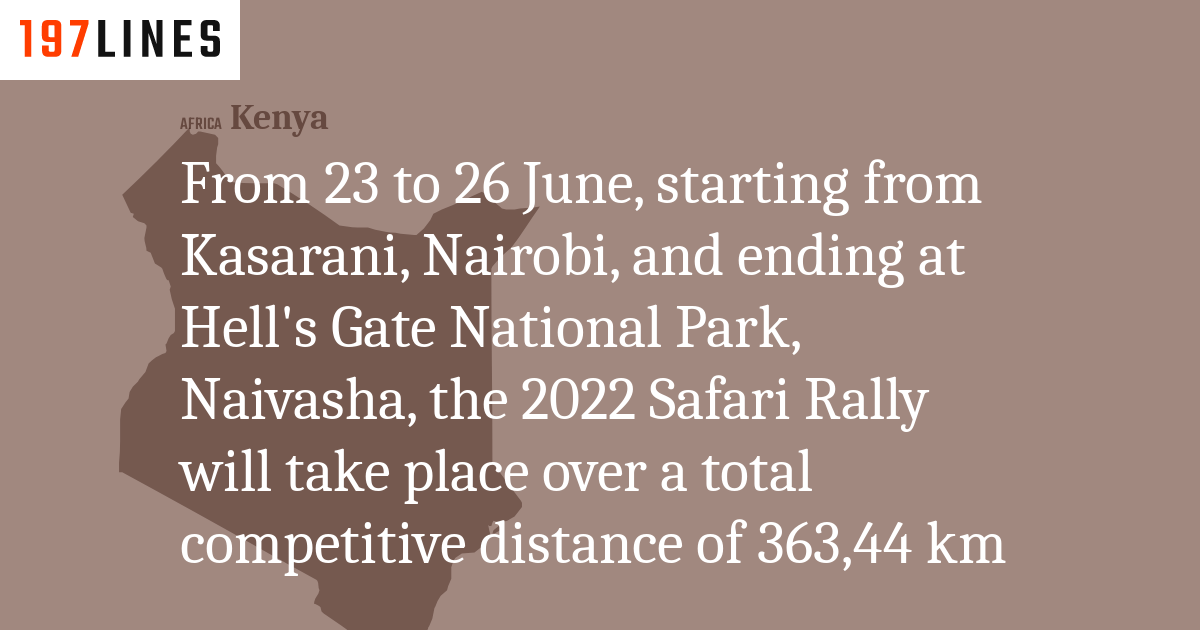 From 23 to 26 June, starting from Kasarani, Nairobi, and ending at Hell