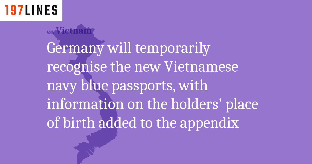 Germany Will Temporarily Recognise The New Vietnamese Navy Blue Passports With Information On 1119