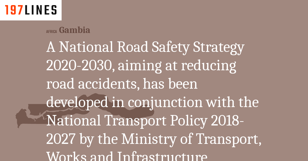 A National Road Safety Strategy 20202030, aiming at reducing road