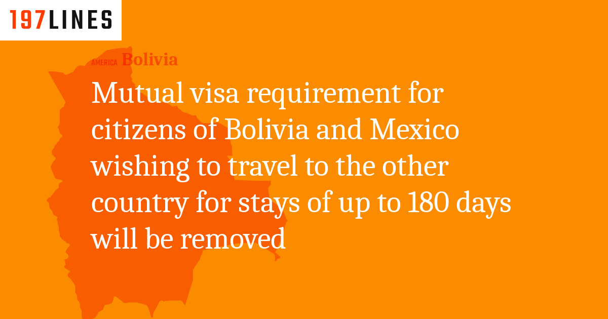 Mutual visa requirement for citizens of Bolivia and Mexico wishing to