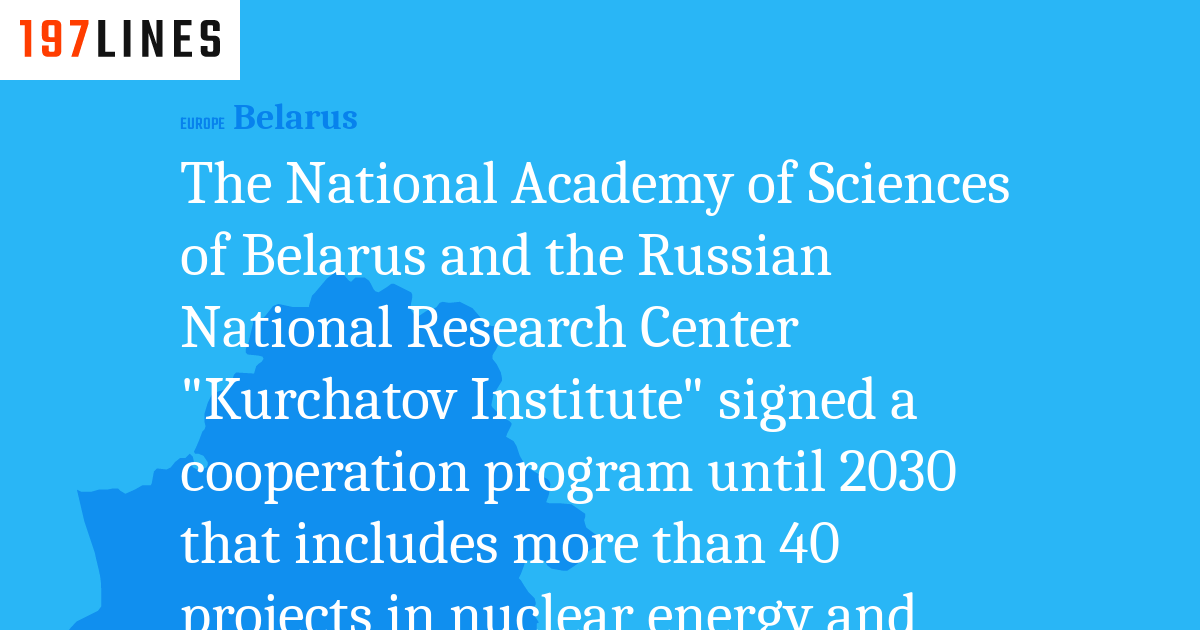 The National Academy of Sciences of Belarus and the Russian National ...