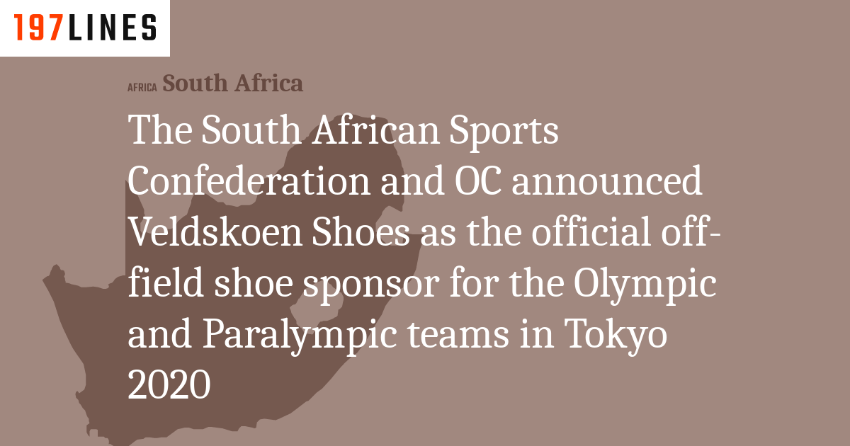 The South African Sports Confederation and OC announced Veldskoen Shoes ...
