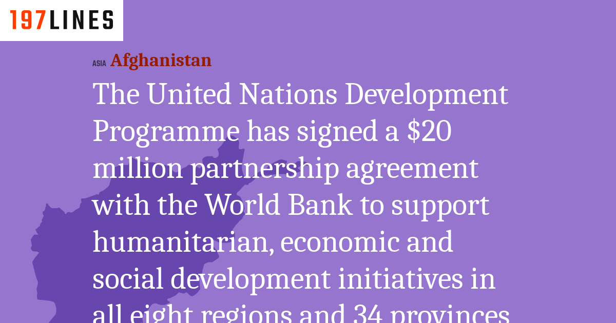 The United Nations Development Programme Has Signed A $20 Million ...