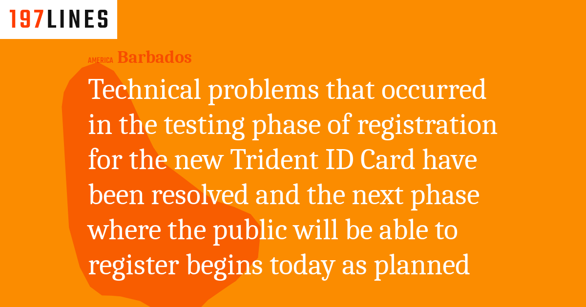 Technical problems that occurred in the testing phase of registration